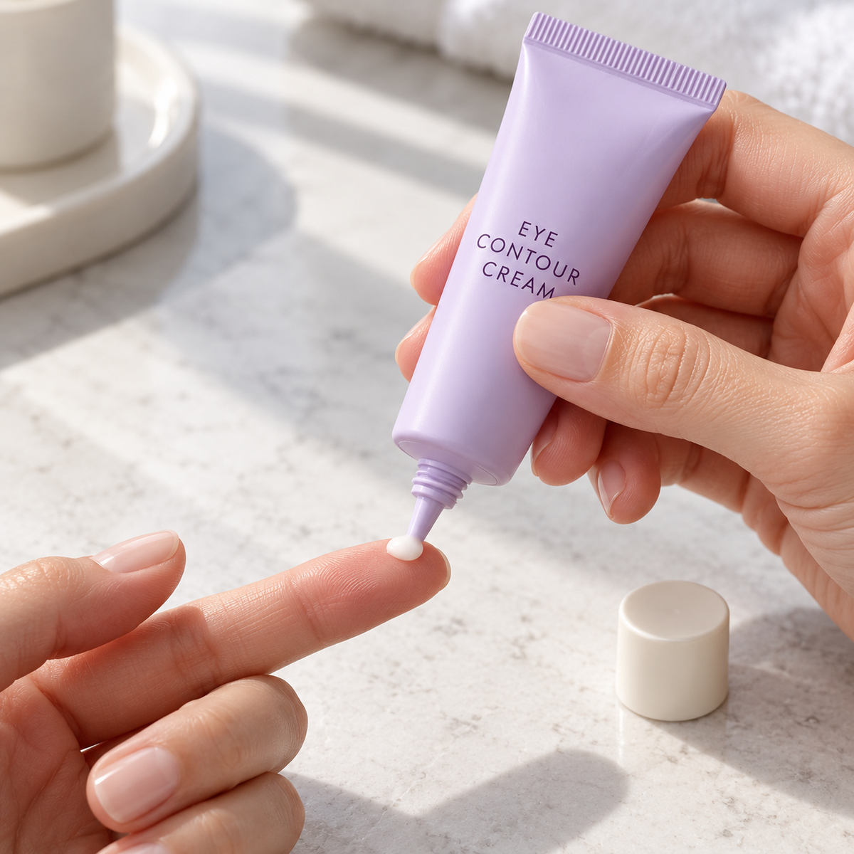 Eye cream fingertip dispensing concept