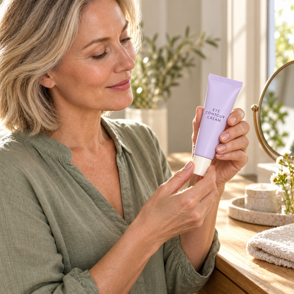 Weekend eye cream routine concept