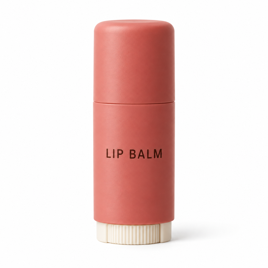 Lip balm white background concept