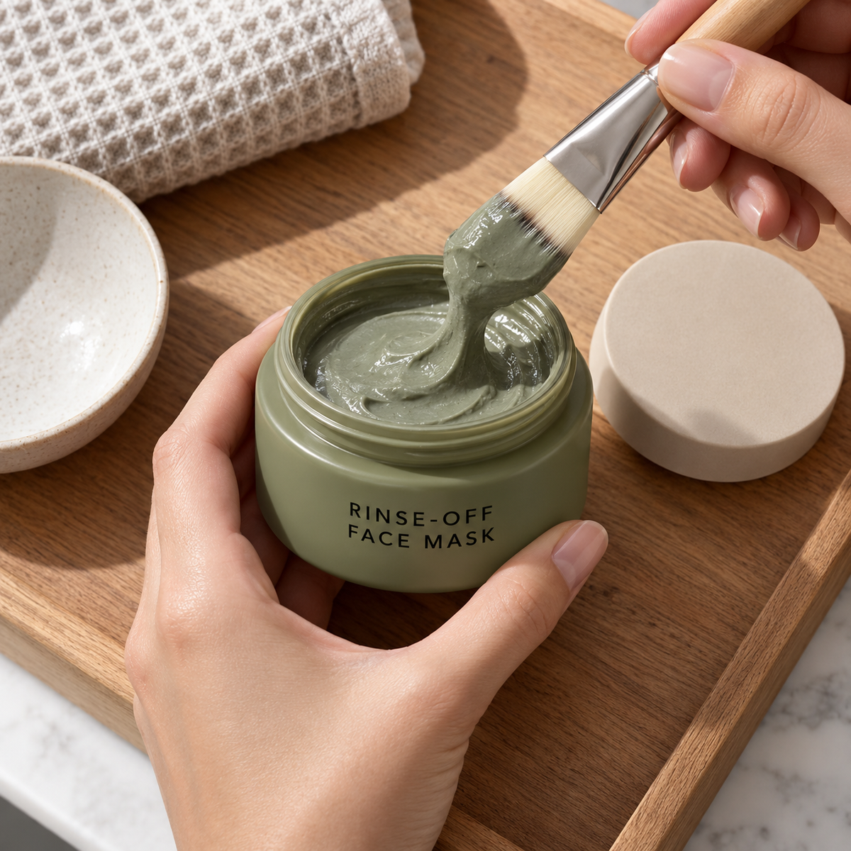 Clean mask brush lifting smooth paste