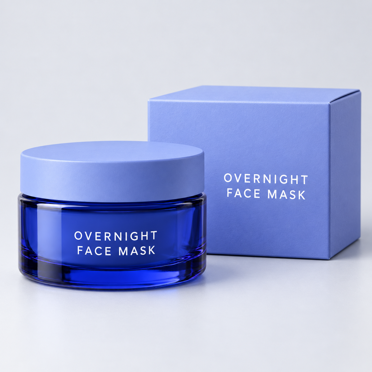 Overnight face mask jar with unbranded carton