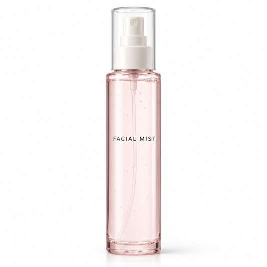 Unbranded facial mist blush bottle on white
