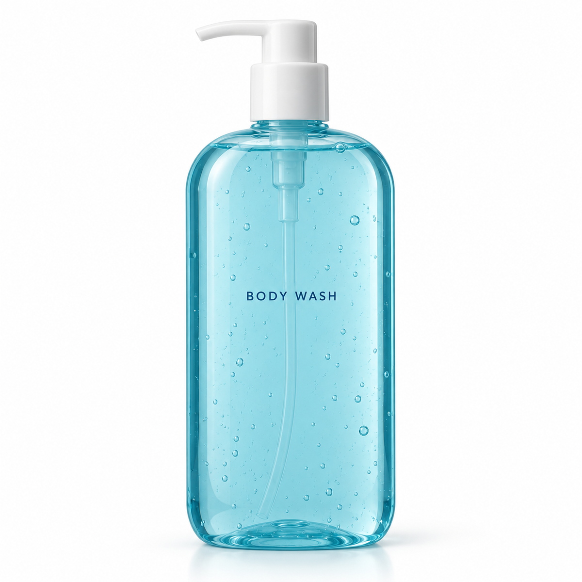 White-background body wash packaging concept