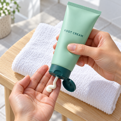 Clean hands dispensing foot cream