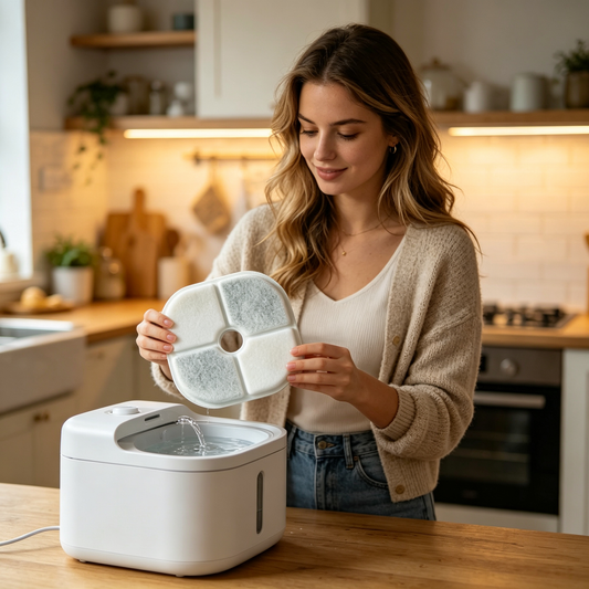 ✨ Pet Water Filter | White Fiber Material | Fresh Hydration Care Essential | Cat & Dog Wellness Helper | Clean Water Design