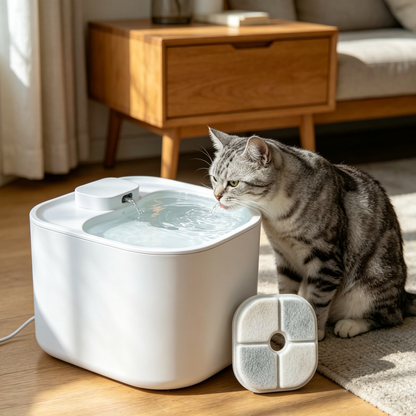 ✨ Pet Water Filter | White Fiber Material | Fresh Hydration Care Essential | Cat & Dog Wellness Helper | Clean Water Design
