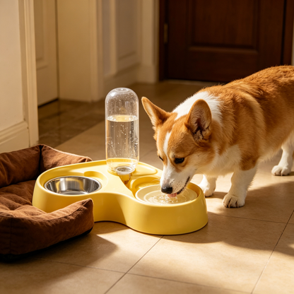 🌼 Slow Feeder Pet Bowl | Yellow ABS Material | Healthy Feeding Solution | Cat & Dog Meal Care Essential | Anti-Choking Design