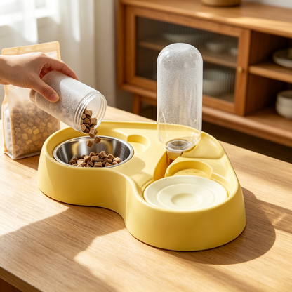 🌼 Slow Feeder Pet Bowl | Yellow ABS Material | Healthy Feeding Solution | Cat & Dog Meal Care Essential | Anti-Choking Design