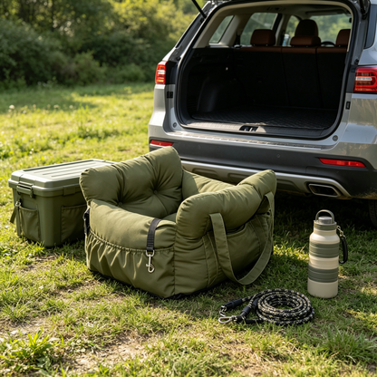 💚 Travel Comfort | Padded Oxford Fabric | Car Adventures | Dog Parent Essential | Cozy Secure Design