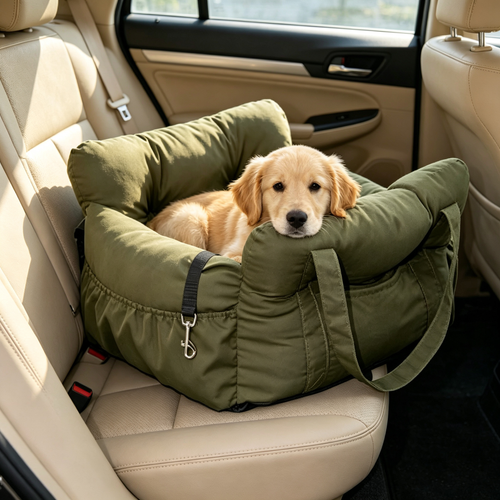 💚 Travel Comfort | Padded Oxford Fabric | Car Adventures | Dog Parent Essential | Cozy Secure Design
