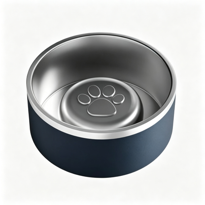 🐾 Slow-Feeder | Stainless Steel | Dining | Pet Parents | Paw Accent