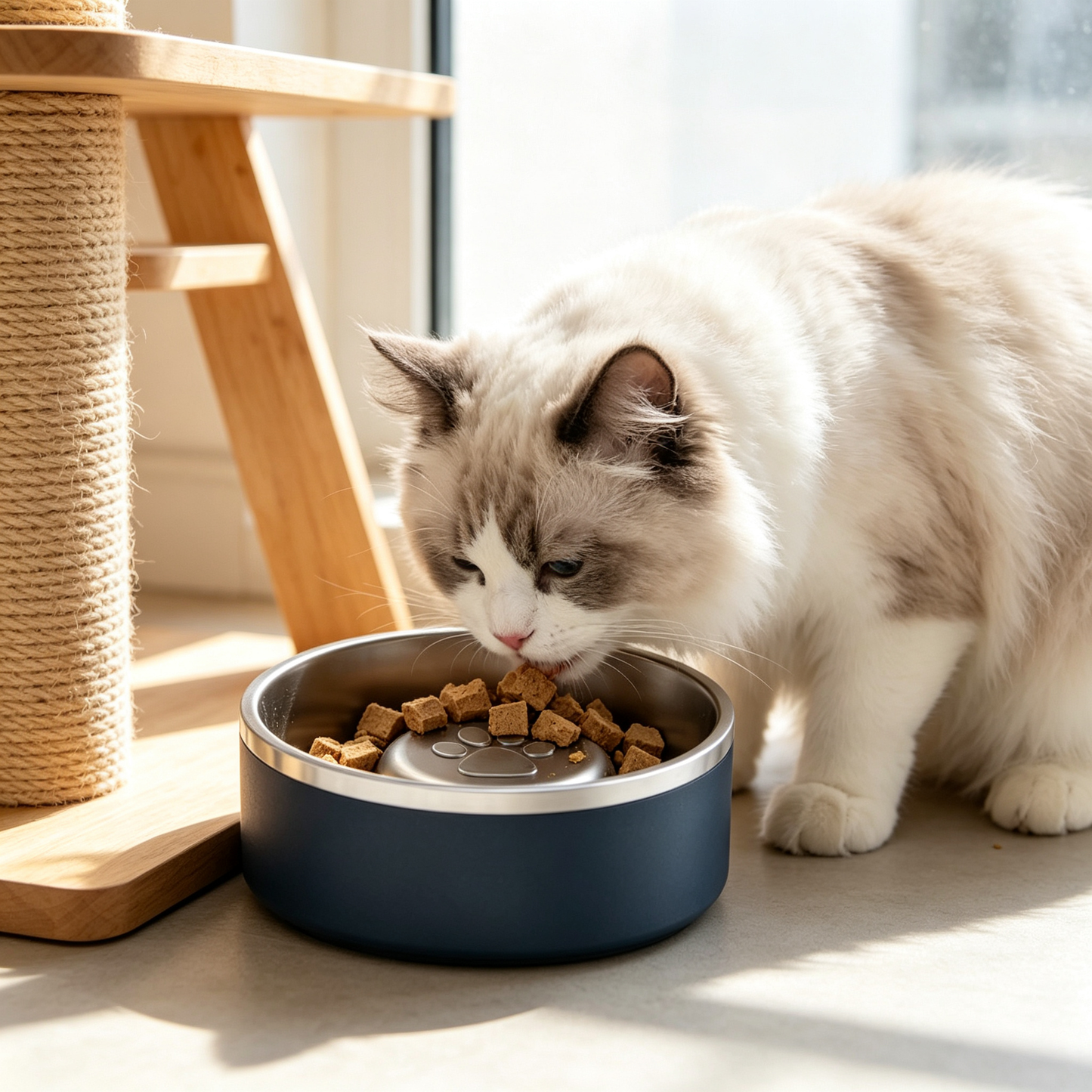 🐾 Slow-Feeder | Stainless Steel | Dining | Pet Parents | Paw Accent