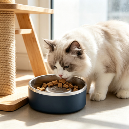 🐾 Slow-Feeder | Stainless Steel | Dining | Pet Parents | Paw Accent