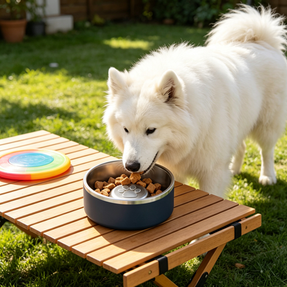 🐾 Slow-Feeder | Stainless Steel | Dining | Pet Parents | Paw Accent