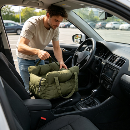 💚 Travel Comfort | Padded Oxford Fabric | Car Adventures | Dog Parent Essential | Cozy Secure Design