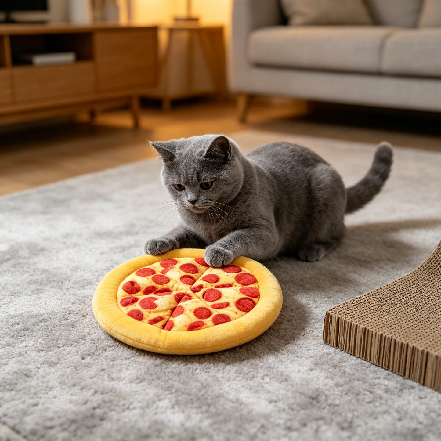 🍕 Interactive Pet Toy | Soft Plush Fabric | Outdoor Play | Pet Lover Gift | Fun Pizza Design